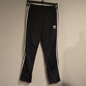 Adidas Kids Black Joggers with White Stripes